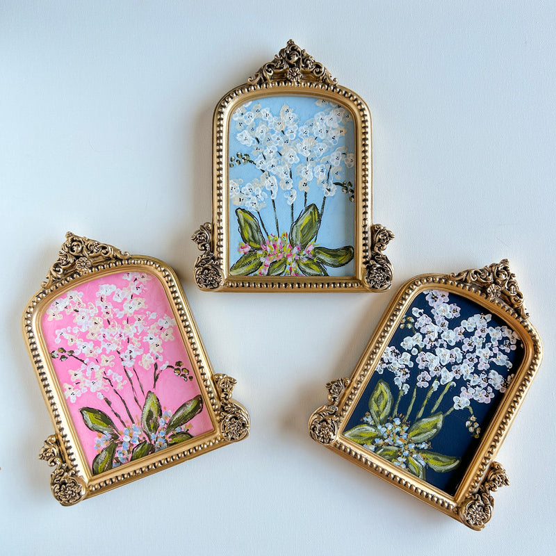 Orchid Blooms 5 x 7 Vintage Inspired Frame