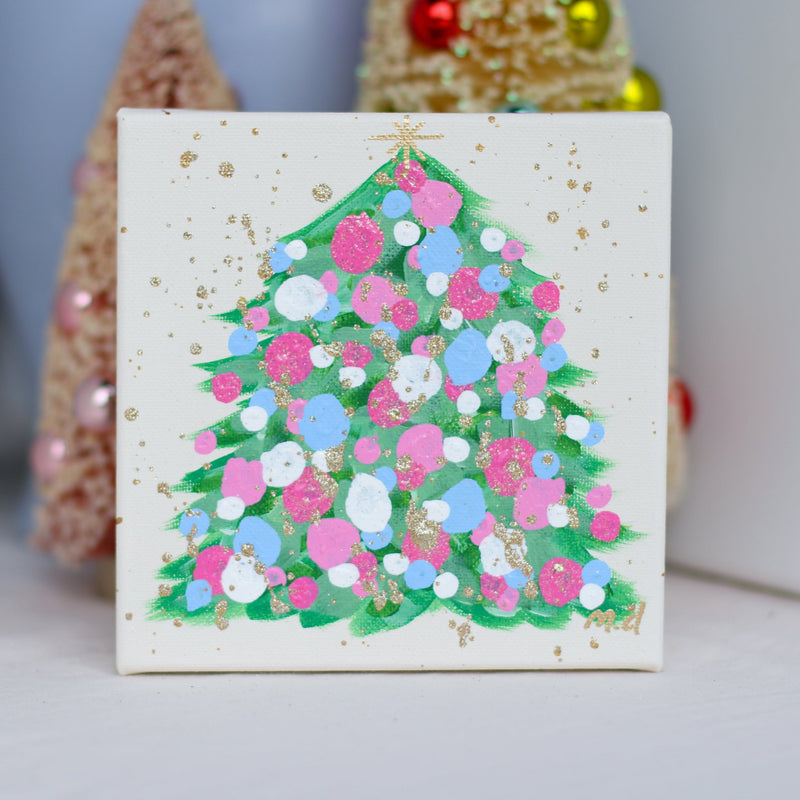 Cream & Blue Christmas Tree Block