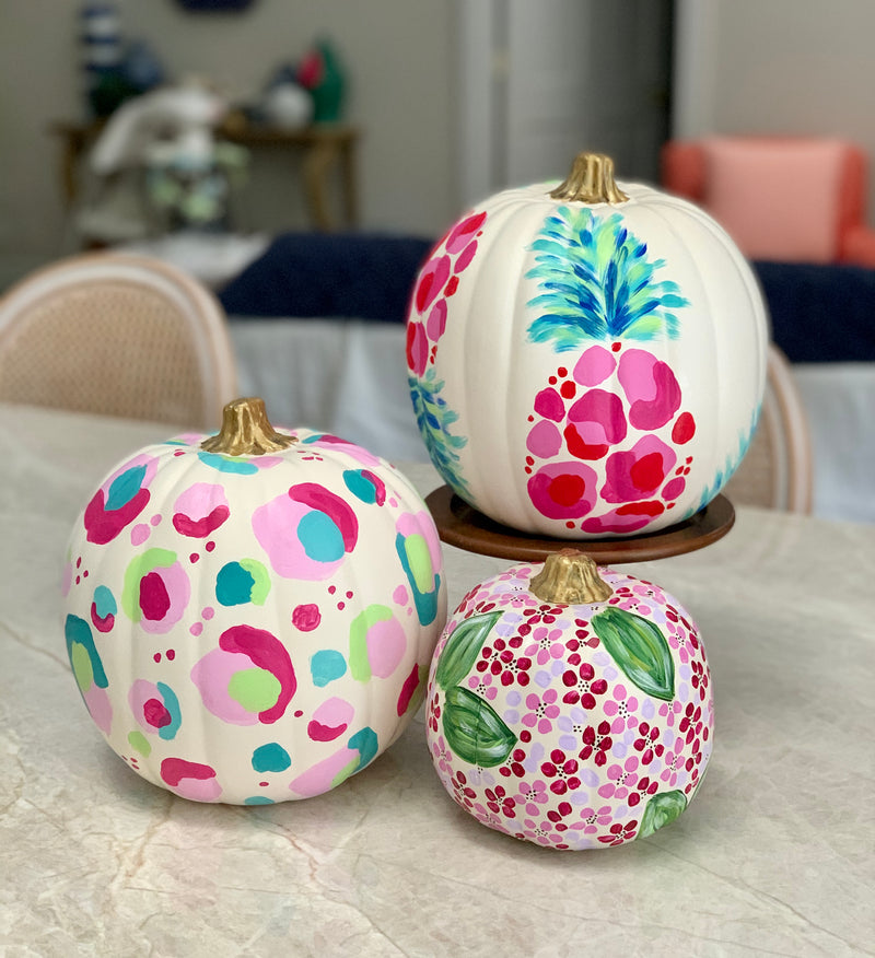 Preppy Pink Hydrangea Fall Aesthetic Pumpkin