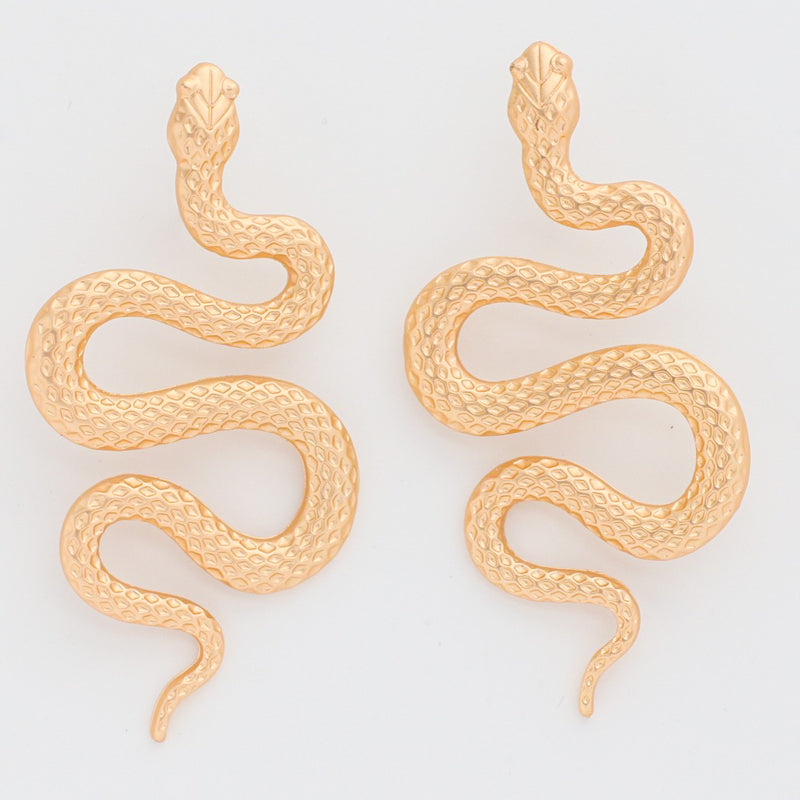Gold Snake Earrings
