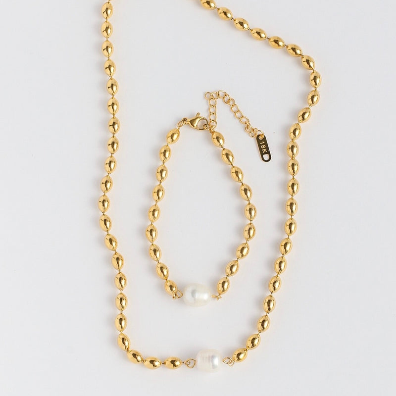 Aurelia Pearl Necklace & Bracelet