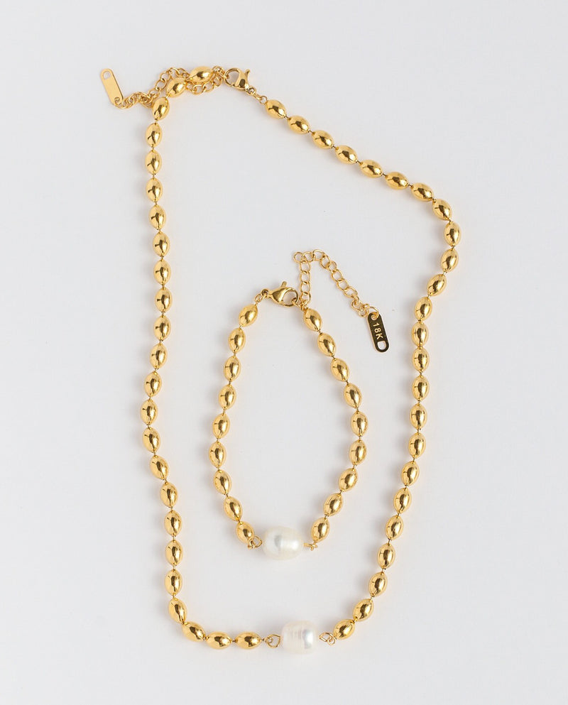 Aurelia Pearl Necklace & Bracelet