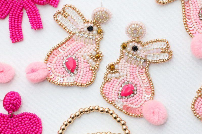 Pink Bunny Earrings