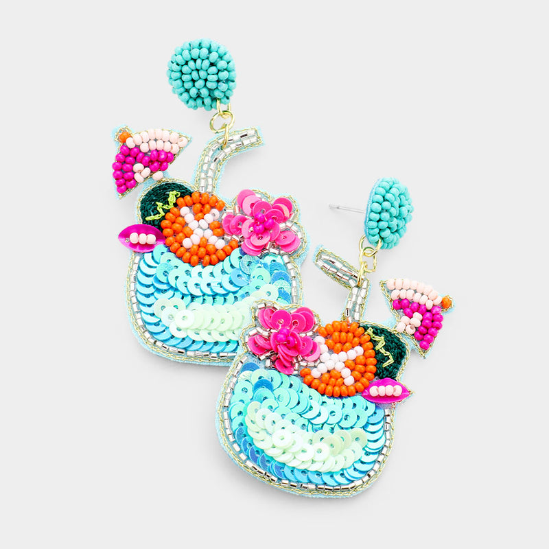 Turquoise Tropical Cocktail Earrings