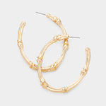 Silver Bamboo Hoop Earrings