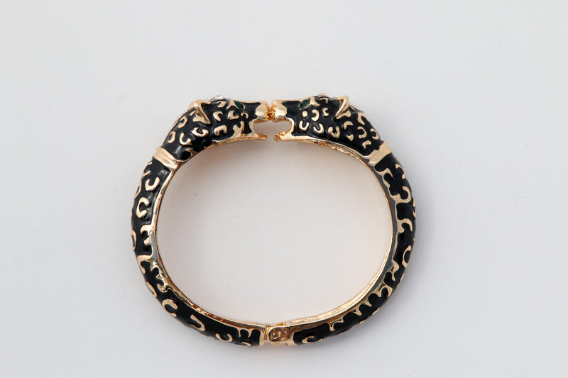 Double Leopard Head Bracelet