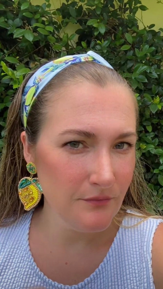 Beaded Lemon Earrings