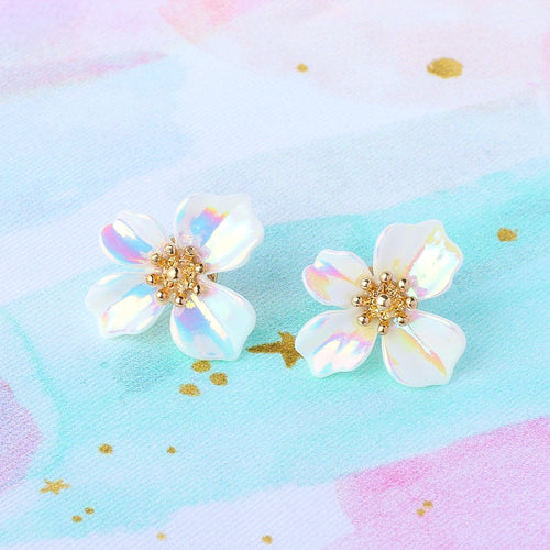 Iridescent Flower Earrings