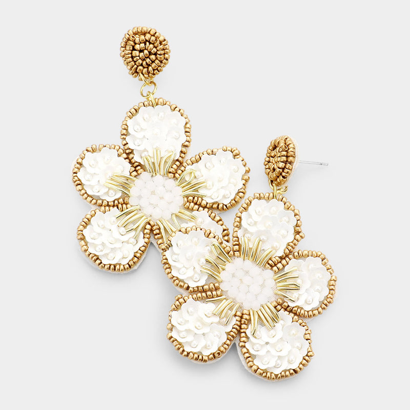 Red Flower Earrings