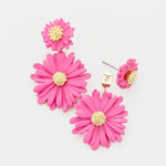 Petal Pink Metal Earrings
