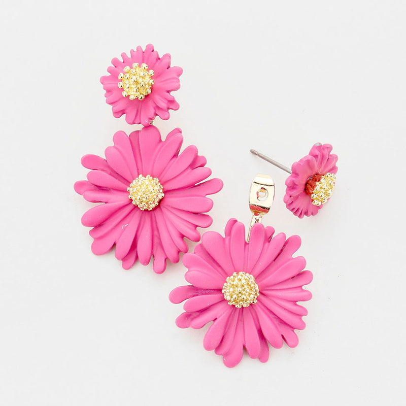 Petal Pink Metal Earrings