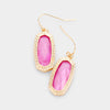 Petite Fuschia Hexagon Dangle Earrings