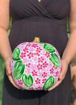 Preppy Pink Hydrangea Fall Aesthetic Pumpkin