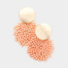 Pink Beaded Disk Earrings