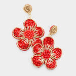 Red Flower Earrings